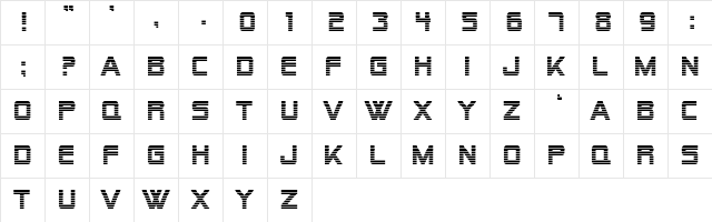 SF Alien Encounters Regular font glyphpreview