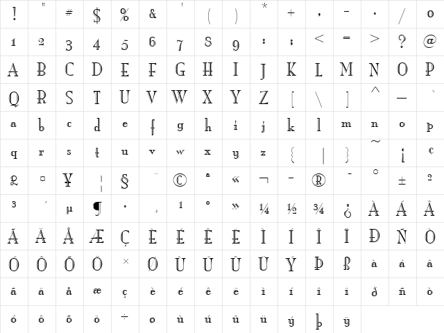 Mona Lisa Recut ITC OS Regular font glyphpreview