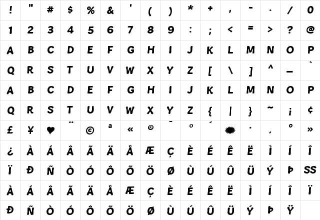 Snowa Regular font glyphpreview