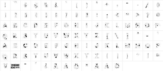 Methods of escape Regular font glyphpreview
