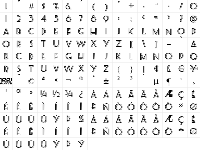 Seaside Resort NF Regular font glyphpreview