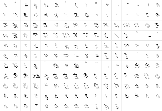 FZ JAZZY 19 HOLLOW LEFTY Normal font glyphpreview