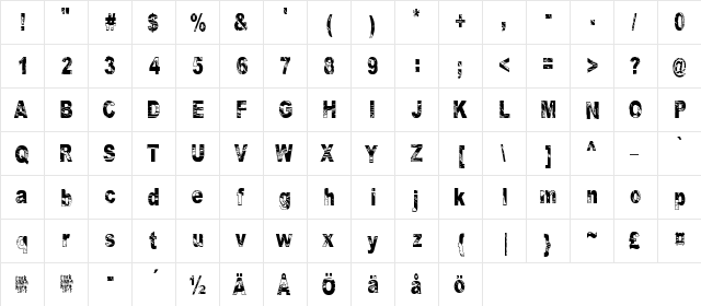 Some Distant Memory Dark Regular font glyphpreview