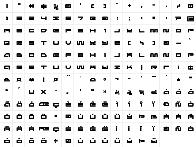 Ranger Force Title Regular font glyphpreview