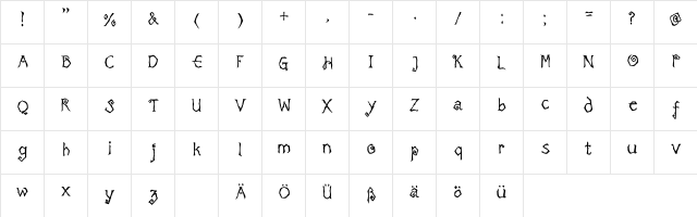 Tricktreatsleep_regular Regular font glyphpreview