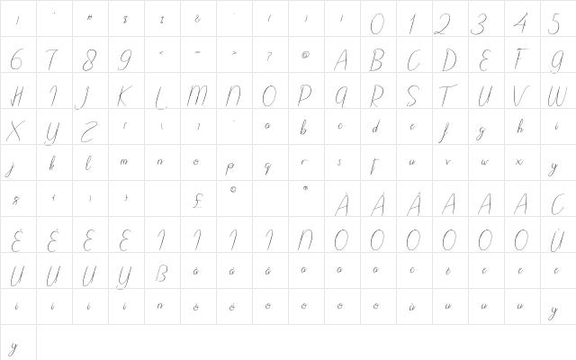 Shaenalle Regular font glyphpreview