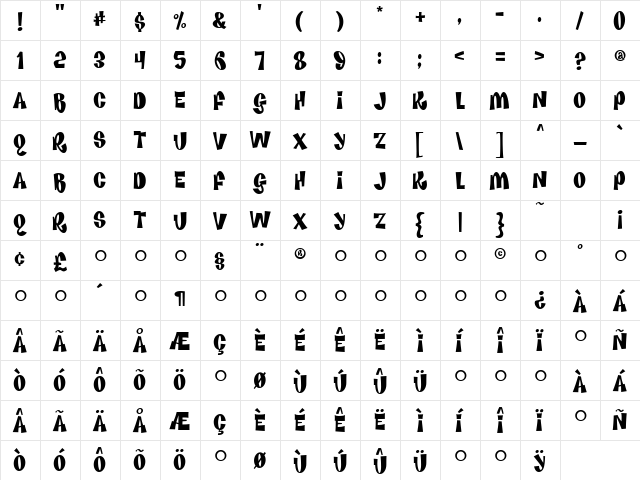 Funkhouse Regular font glyphpreview