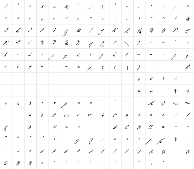 Grosvenor Regular font glyphpreview