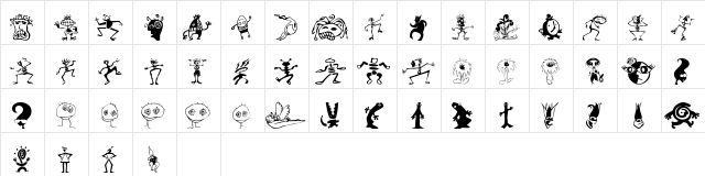 Kooksters Regular font glyphpreview