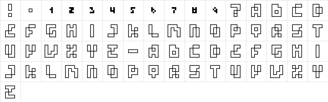 four pixel caps Regular font glyphpreview