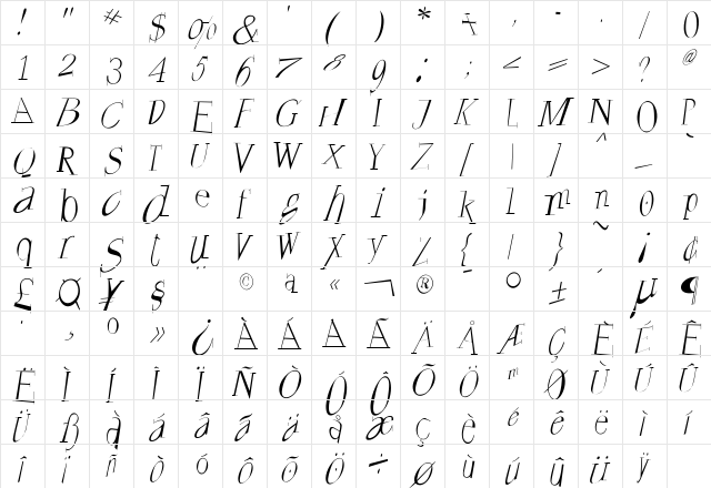 FrancoforteSerifus Regular font glyphpreview