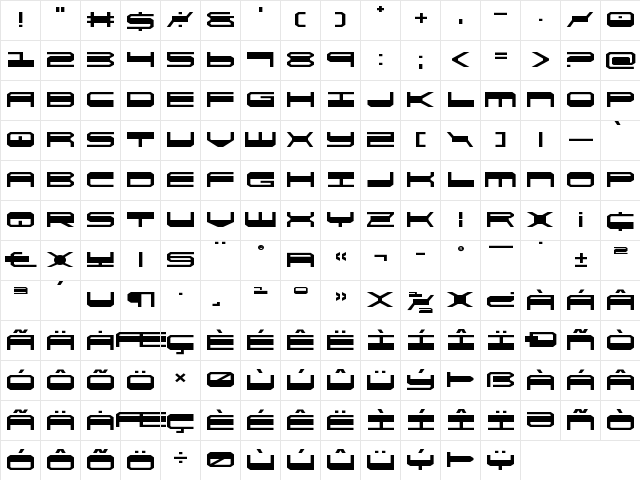 QuickGear Expanded Expanded font glyphpreview