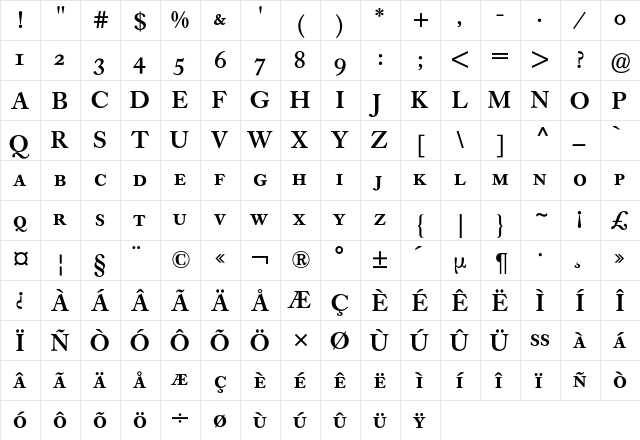 Caslon Buch Expert BQ Regular font glyphpreview