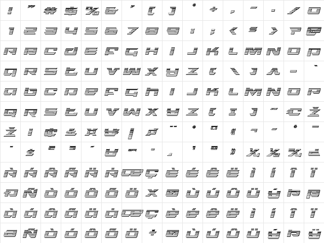 Northstar Chrome Italic Italic font glyphpreview