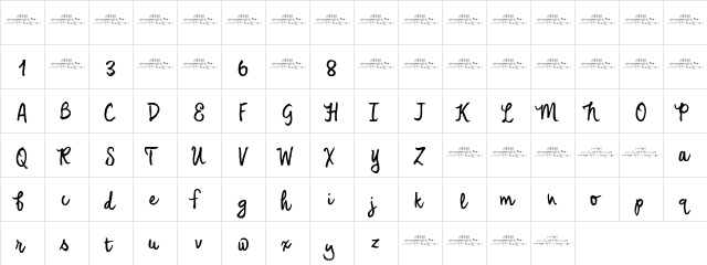 Emily Lime Brush Demo Regular font glyphpreview