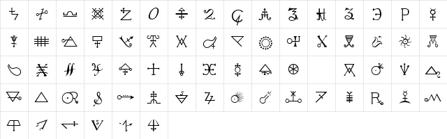 Alchemy A Regular font glyphpreview
