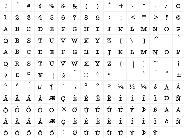 StaticITC TT Regular font glyphpreview