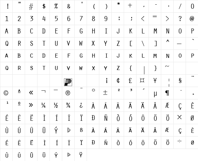PT Regula Caps Normal font glyphpreview