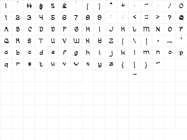 ARABIAN KNIGHT Regular font glyphpreview