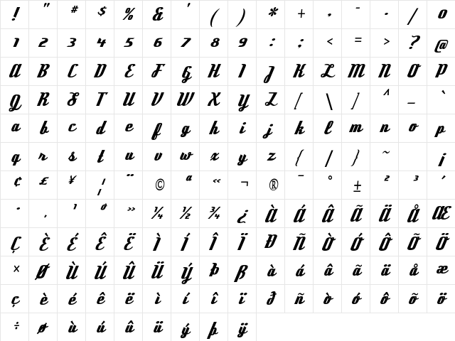 Deftone Stylus Regular font glyphpreview