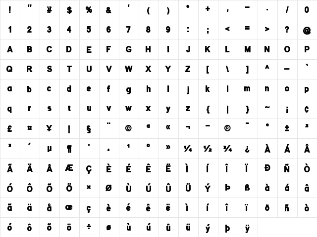 Stroud Regular font glyphpreview