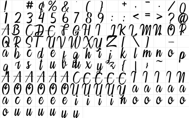 Fresh Drink Regular font glyphpreview