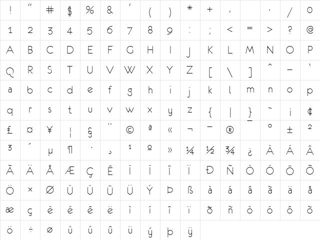 eurofurence light Regular font glyphpreview