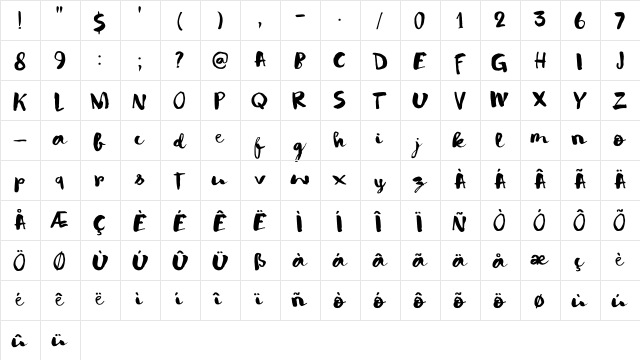 Symptomatic DEMO Regular font glyphpreview
