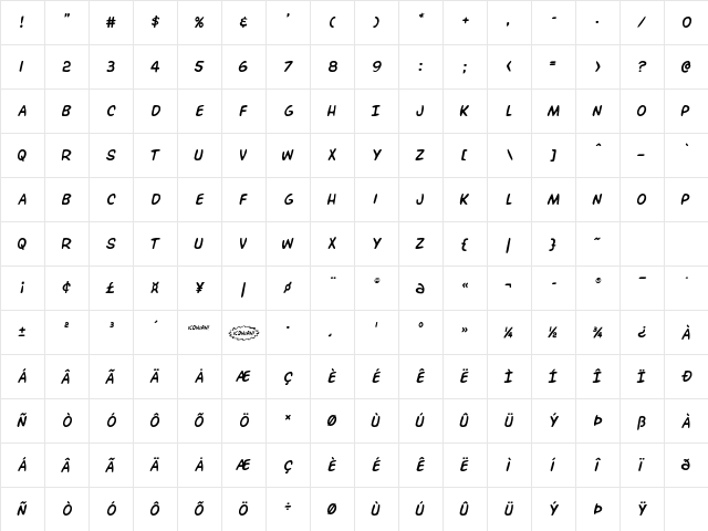 Overstreet Bible Semi-Italic Italic font glyphpreview