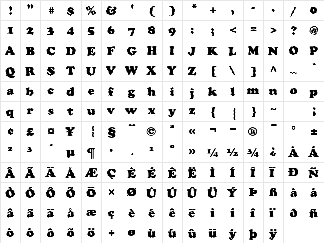 FZ ROMAN 4 WAVEY Normal font glyphpreview