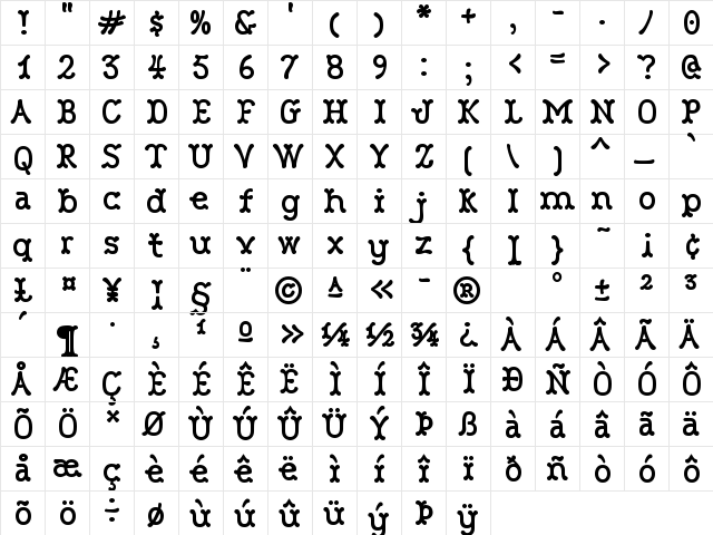 Robinne Truecase Regular font glyphpreview