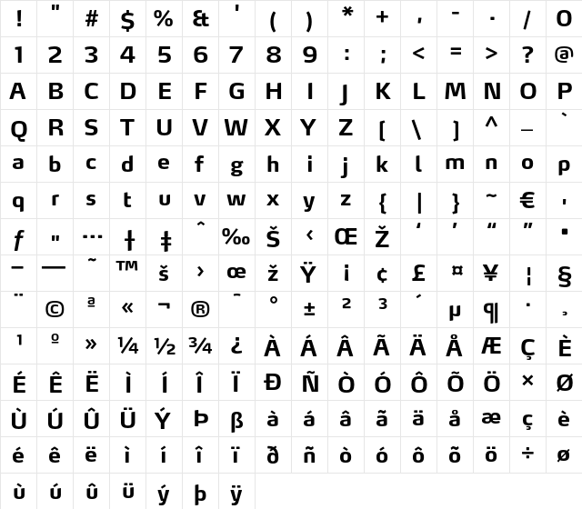 MaxLF-Bold Regular font glyphpreview