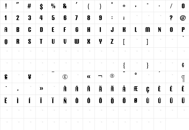 QuestBold Roman font glyphpreview
