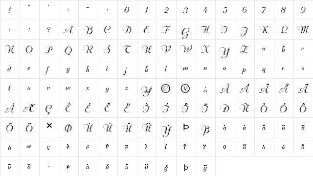 FZ SCRIPT 18 Normal font glyphpreview