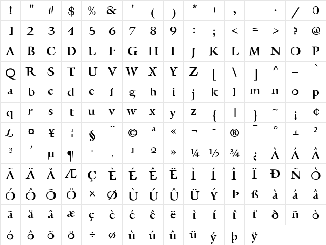 AFRetrospecta Bold font glyphpreview