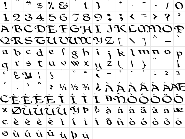 Devoted Regular font glyphpreview