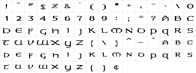Eire Ex Regular font glyphpreview