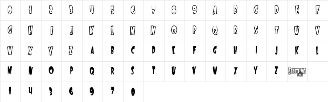 StartlingFont Regular font glyphpreview