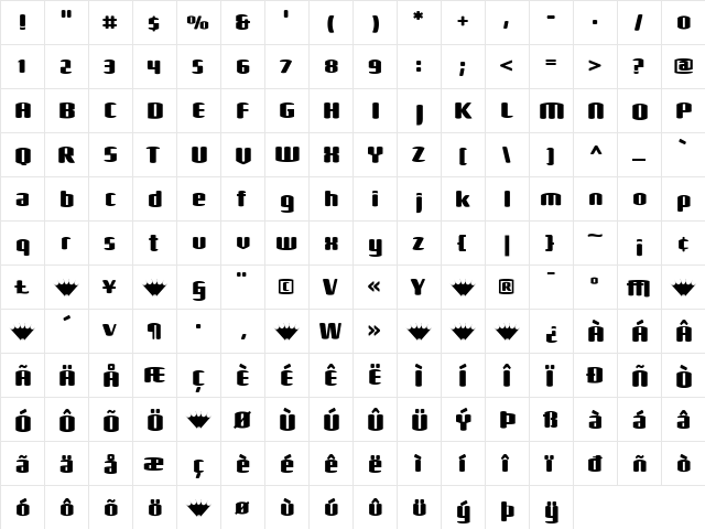 Shimano Regular font glyphpreview