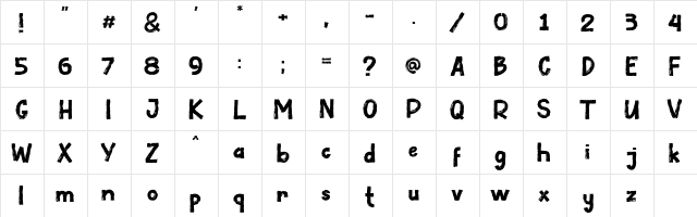 Under Type Regular font glyphpreview