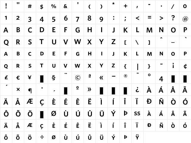 Whitney SemiboldSC font glyphpreview