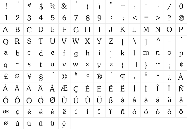 Flickner Regular font glyphpreview