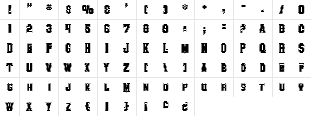 SF Collegiate Regular font glyphpreview