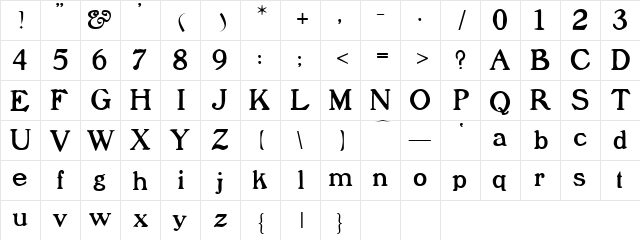 Prophet Regular font glyphpreview