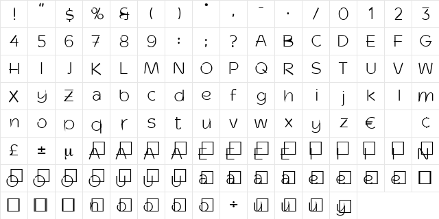 Moulinrouge Regular font glyphpreview