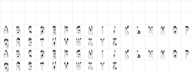 Fonts Flammable Regular font glyphpreview