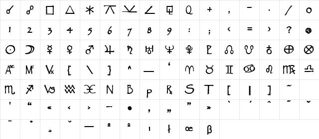 Widget Bold font glyphpreview