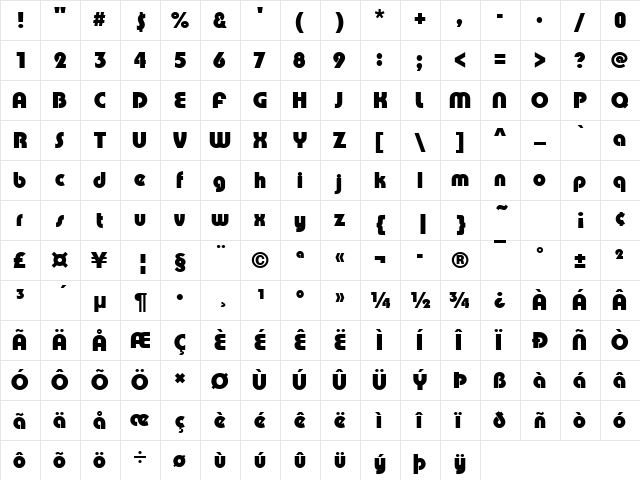 URWPuiseuxDBol Regular font glyphpreview