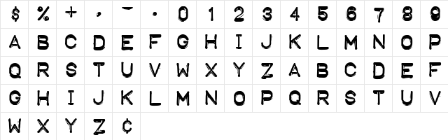 Embossing Tape 1 (BRK) Regular font glyphpreview