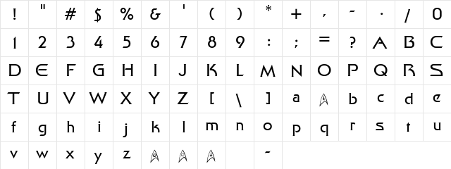 Final Frontier Regular font glyphpreview